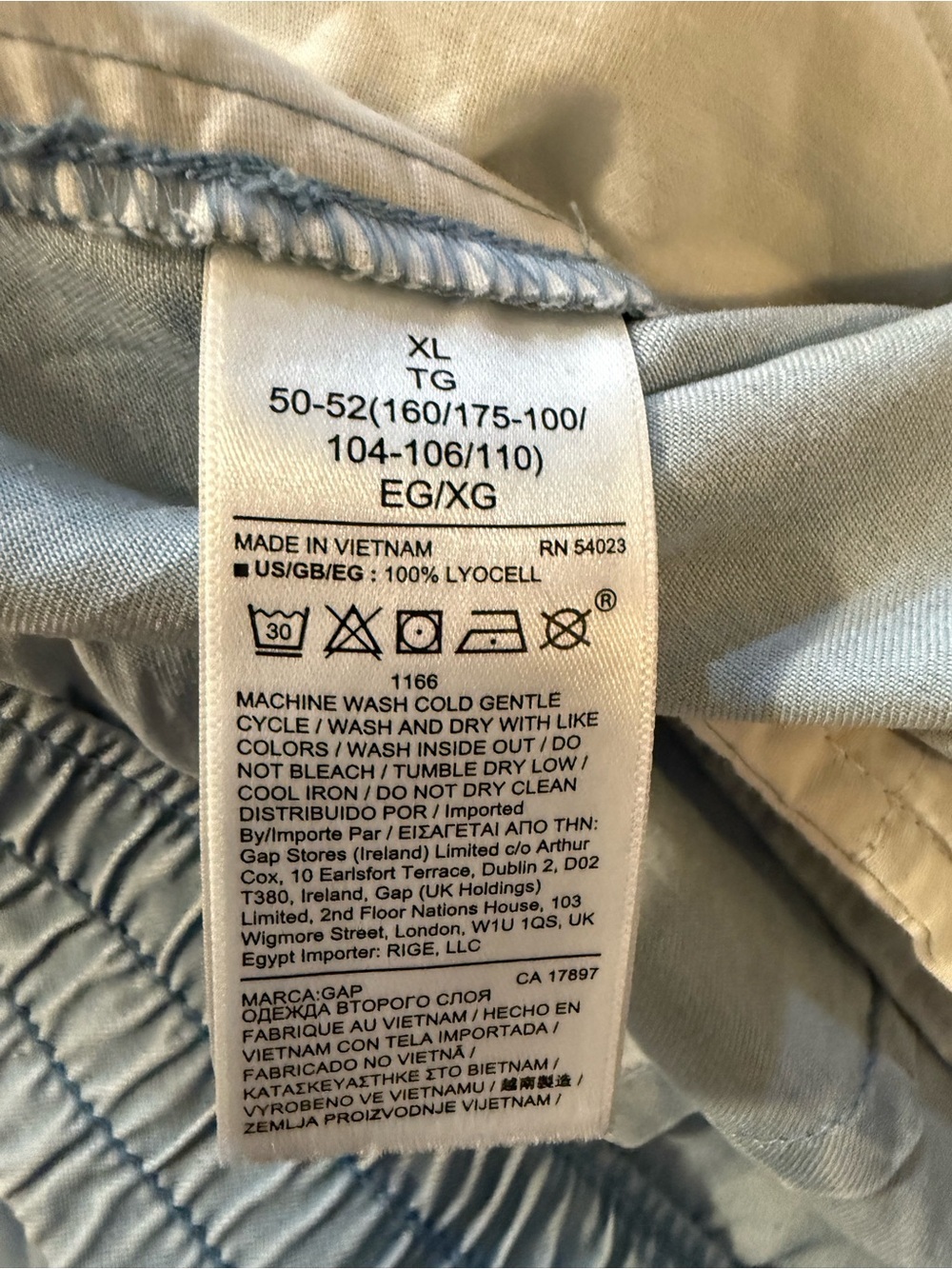 NWT Gap Lyocell Chambray Style Easy Pant, Size XL - Picture 9 of 9